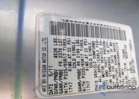 2011 Nissan Rogue Sv из США, поврежденный, VIN JN8AS5MVXBW682276